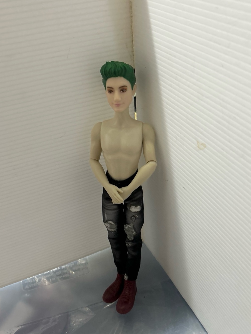 Disney Doll with Green Hair, Black Pants, and Red Shoes